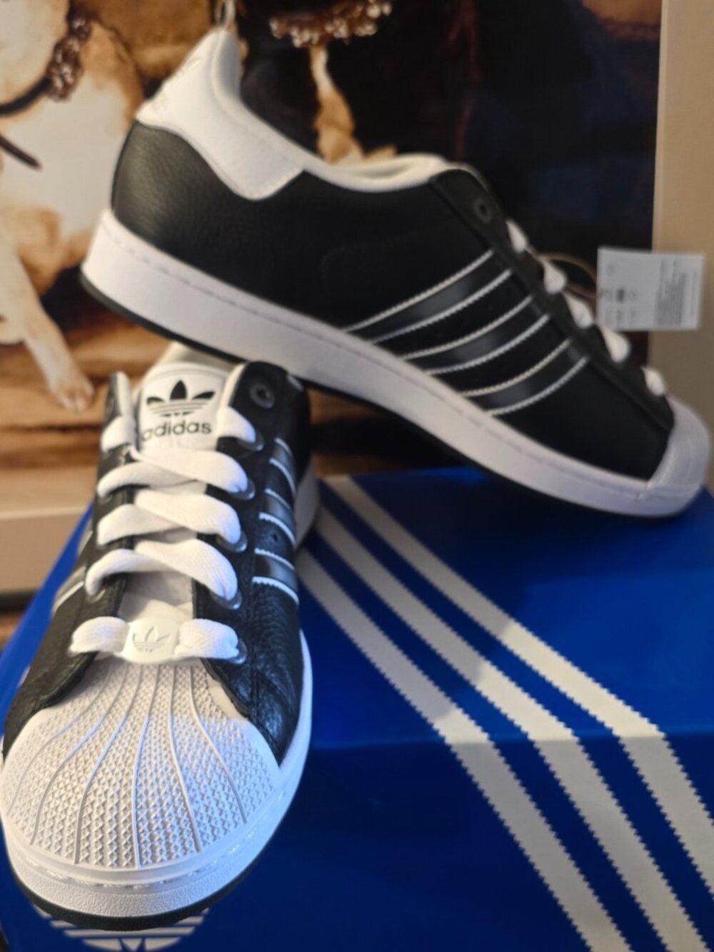 adidas Superstar II Black Matte Silver White Mens Shoes Sneakers JQ3209 Sz 13